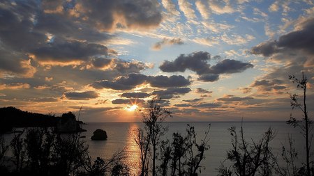 Sunset - clouds, sunsets, water, nature