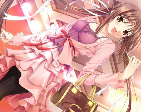 Have a Date - game, anime, seika, beautfiul, bag, happy, smile, princess lover, cute, date