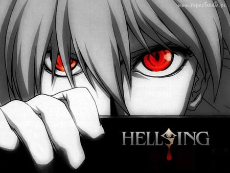 Risk a look - red eyes, hellsing, anime, vampire