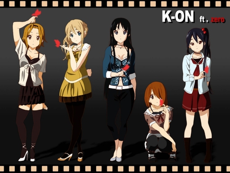 Butterflies - club, mio, ritsu, asuza, htt, anime, band, k-on, yui, member, mugi