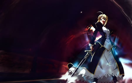 Shining Saber - saber, arturia, game, anime, girl, sword, servant, knight, caliburn, king, fate stay night