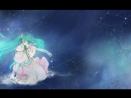 star GAZER - aqua, song, miku, strings