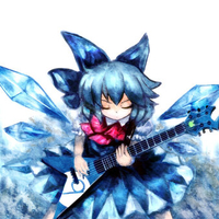 Cirno is playing guitar