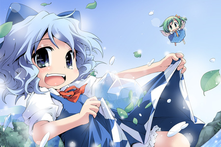 Cirno - girl, anime, blue, cirno