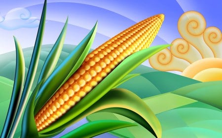 Corn on the Cob - hd, 3d, corn, food, cg