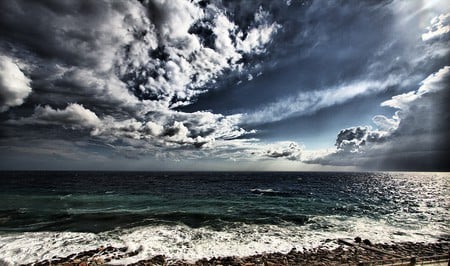 STORMY SEA - sky, ocean, clouds, stormy, sea