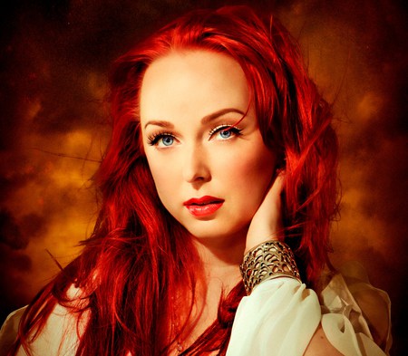 Heidi Parviainen - Amberian Dawn - heavy, woman, metal, heidi, band, music, singer, parviainen, red, dawn, amberian