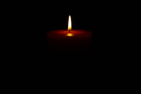 Candle light - red, candle, black, light, flame