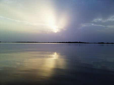 um-bab beach reflection - cloud, sky, qatar, reflection, beach, sunset, blue