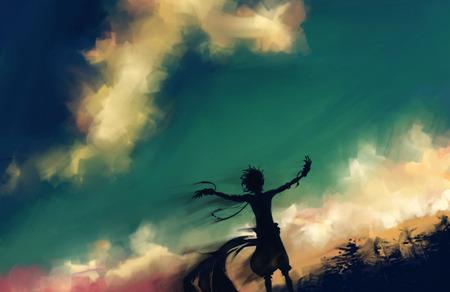 rise - clouds, wind, art, sky