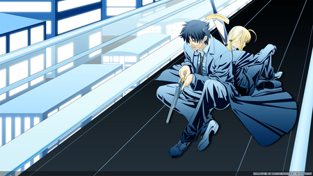 Contemplation - saber, kiritsugu, game, anime, gun, fate zero, girl, man, servant, master, novel, emiya, fate stay night, excalibur