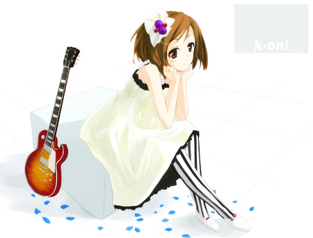 Yui - htt, guitar, girl, band, yui, member, k-on, anime, cute, club, manga, flower