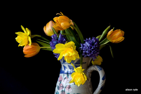 Spring flowers - flowers, still life, spring, vase