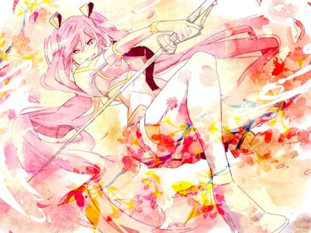 Sakura Miku - pretty, artistic, radical, pink, headphones, nice, program, beauty, virtual, colors, petals, red eyes, cg, white, cute, song, vocaloid, anime, yellow, twintail, hatsune miku, microphone, music, red, sakura miku, pink hair, art, idol, anime girl, sakura, beautiful, singer, girl, cool, black, colorful, miku, awesome, diva, digital, hatsune, vocaloids, headset