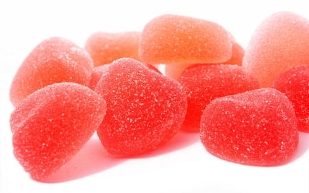 Jelly hearts - heart, red, jelly, macro, nice, sweets, tasty, candy