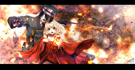 Infernal - explosion, girl, infernal, anime, fire