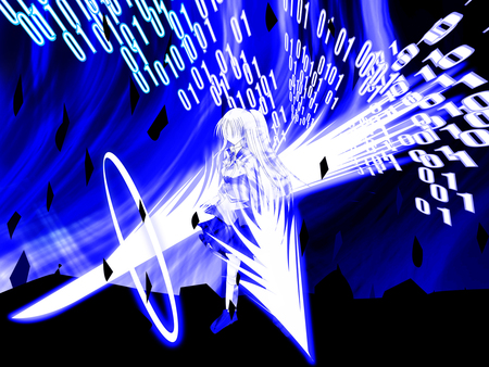 Angel of Data - girl, angel, anime, angel beats, sword, tachibana kanade, data