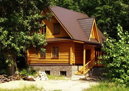 Lovely Country House - woodland, style, trees, house, lovely, country