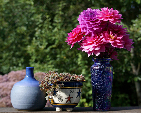 still life - flowers, vase, dahlia, still life