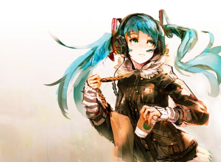 Hatsune Miku - vocaloid, hatsune miku, headphones, idol, anime girl, twintails, beautiful, hot, singer, beauty, miku, aqua eyes, cute, aqua hair, hatsune, sexy, vocaloids