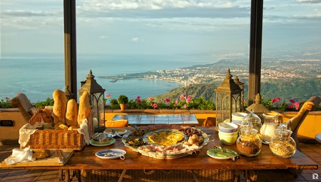 Good morning Italy! - pretty, breakfast, beach, food, photo, villa, porch, view, nice, sky, clouds, house, flashlights, drinks, beautiful, photography, sea, city, lovely, cool, architecture, ocean, harmony, panorama, italy, peaceful