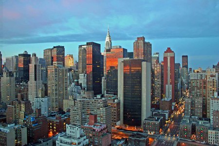  New York City Skyline - skyline, evening, skyscrapers, city, new york