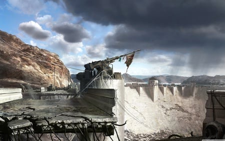 Hoover Dam:Automatic Machine Gun - hd, machine gun, dam, adventure, video game, fallout