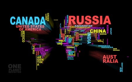 A different view of our Globus - globus, countries, map