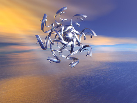 Sunday Morning - fractal, sky, blue, shades, water, ball