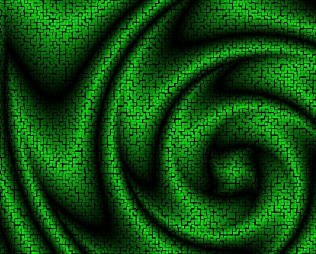 Green tiled swirl - mind teasers, tile, 3d, photo shopped, abstract, green