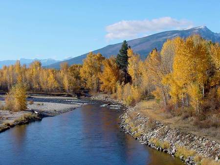 Nature !!! - river, nature, blue, background, mountain, tree