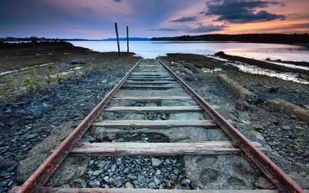 Road to nowhere - nowhere, nature, road, lost, rail