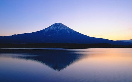 Calm Fuji - calm, japan, ocean, volcano