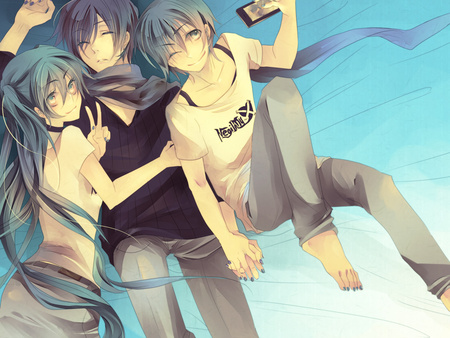 Picture time :3 - vocaloid, hatsune mikue, kaito, picture, miku, cute, art