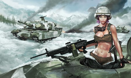 Tank girl - army, toon, girl, people