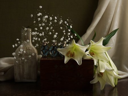 still life - nice, photography, bouquet, lovely, still life, vase, cool, pretty, beautiful, gently, flowers, old, photo, flower, elegantly, harmony