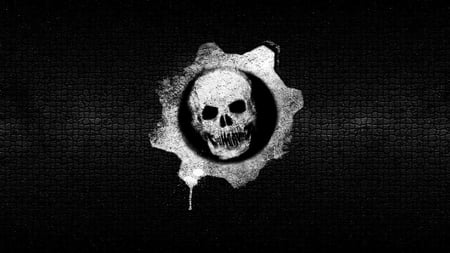 Gears of War platinium - war, videogames, black, skull