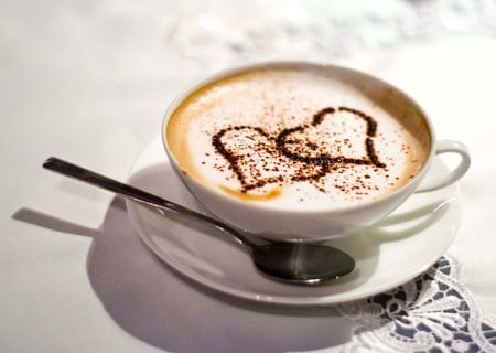 Coffee means love - abstract, delicious, coup, coffee, love, hearts