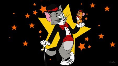 Tom and Jerry Magical Show - stars, cat, tom, cartoon, magical, entertainment, mouse, firefox persona, jerry