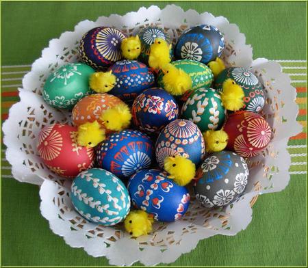 Easter eggs - eggs, easter, painted, colourful