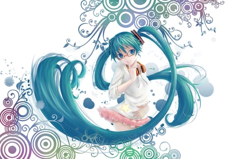 vocaloid - anime, blue hair, miku hatsune, blue eyes