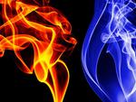 Red And Dark Blue Fire