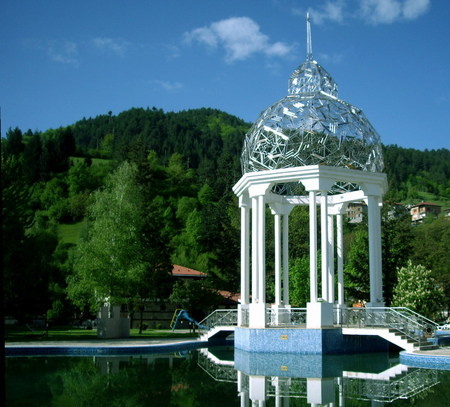 Devin - mountain, glass, trees, photography, water, bulgaria, spring, nature, white, modern, forest, architecture, green, forsts, photo