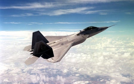 F-22 - rocket, aircraft, f-22, planes, bombs, military