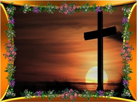 Salvation day - christ, cross, jesus, salvation, religion, god, sunset, christianity