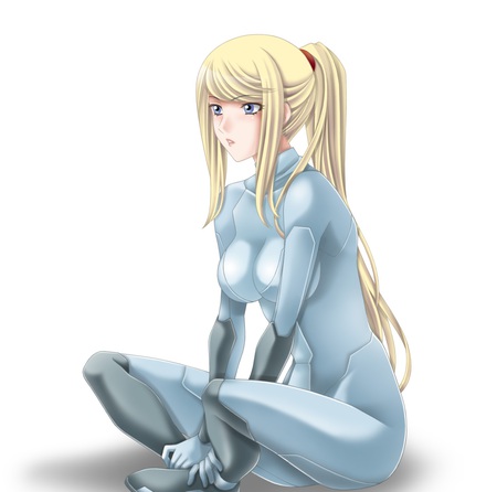 Waiting - nice, beauty, woman, sexy, hot, girl, samus-aran, blond, fantasy, face, pretty, beautiful, anime