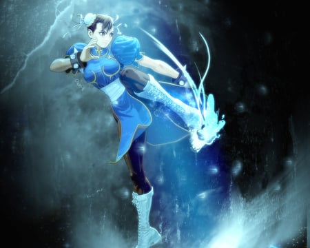 Kick Power - game, anime girl, female, kick, chun li, capcom, power, street fighter, video game