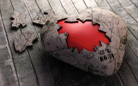 a broken heart - imagination, love, heart, red