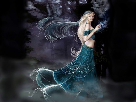 MAGIC IN THE NIGHT - fantasy, female, magic, wings, fairy, night