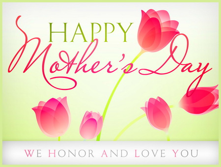 To all Mothers - abstract, happy mothers day, pink, mothers day, tulips, green